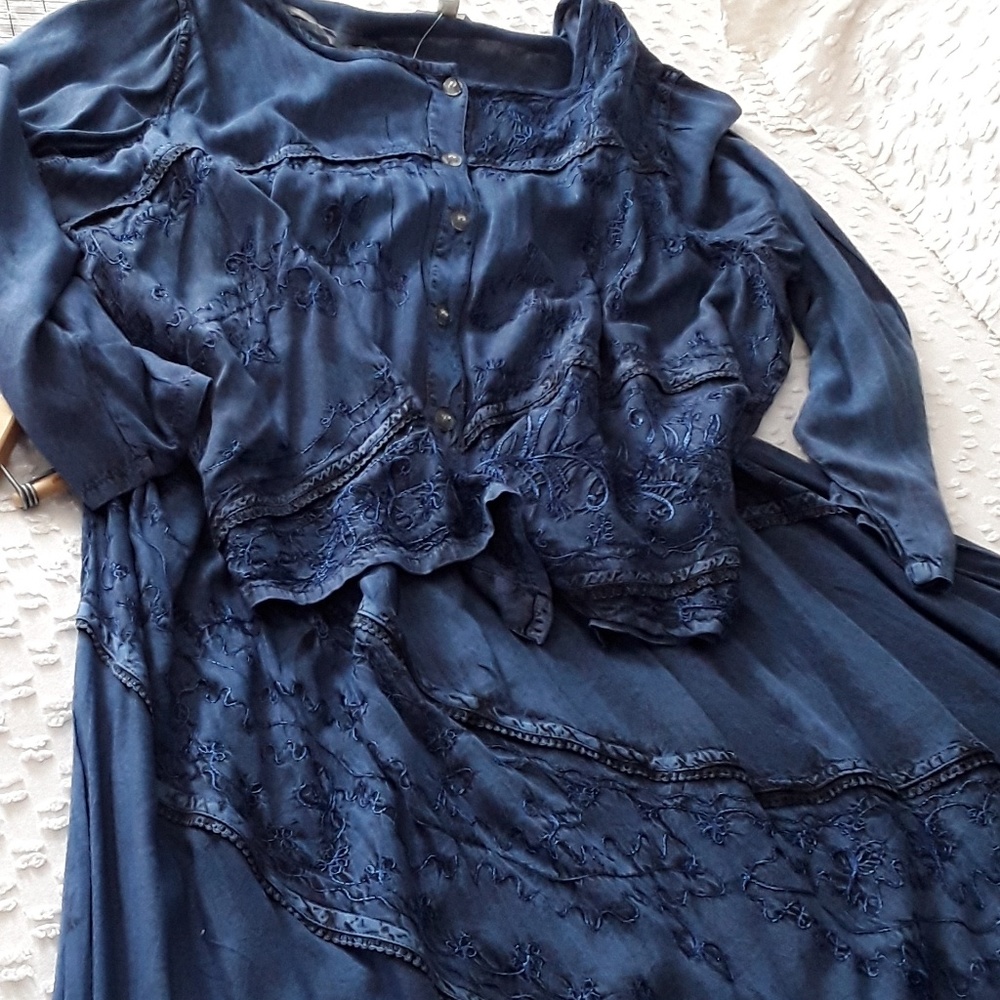 Embroidered skirt and matching top